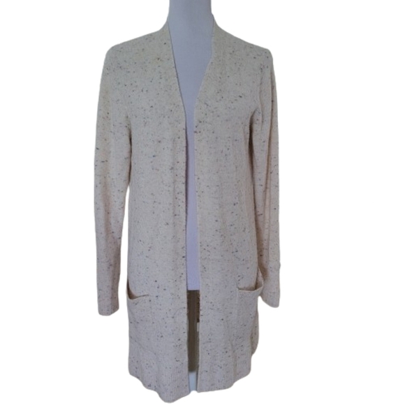 Old Navy Size M Cream with Multi Color Speckles Open Cardigan, Exc. Used Cond. - Picture 1 of 9